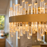 Round Golden Crystal Island Chandelier-1000