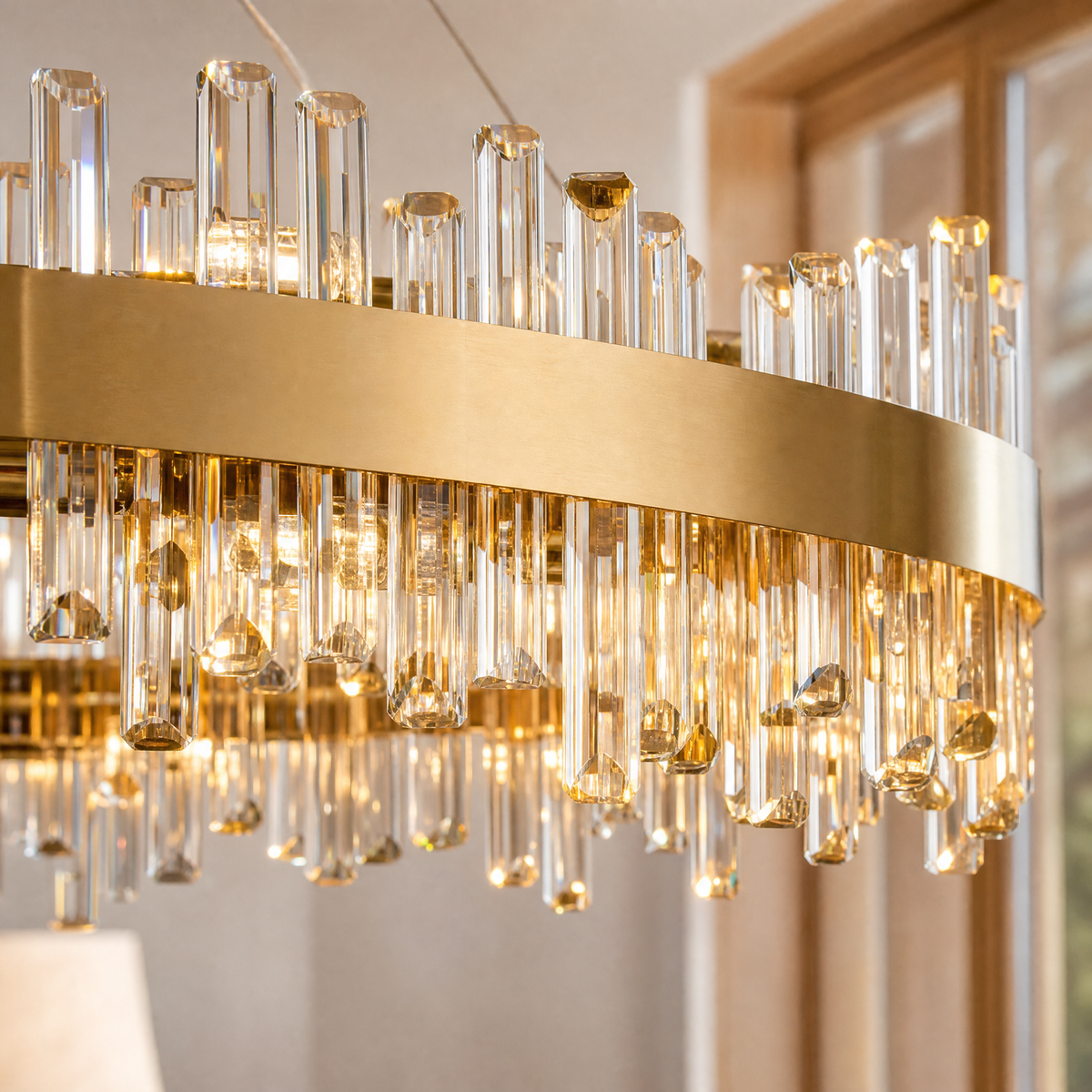 Round Golden Crystal Island Chandelier-1000