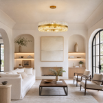 Round Golden Crystal Island Chandelier-1000
