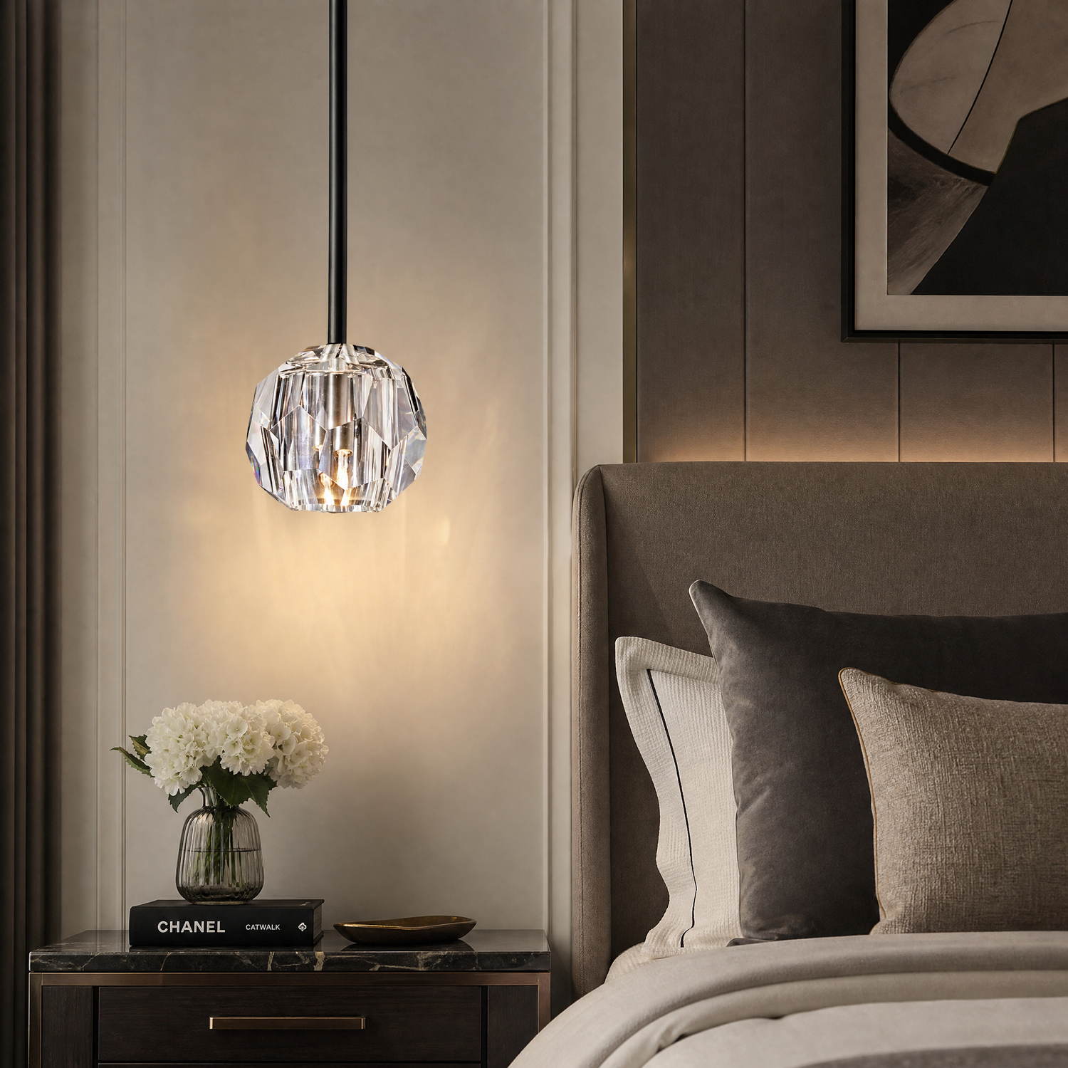 Round Golden Crystal Island Chandelier-500
