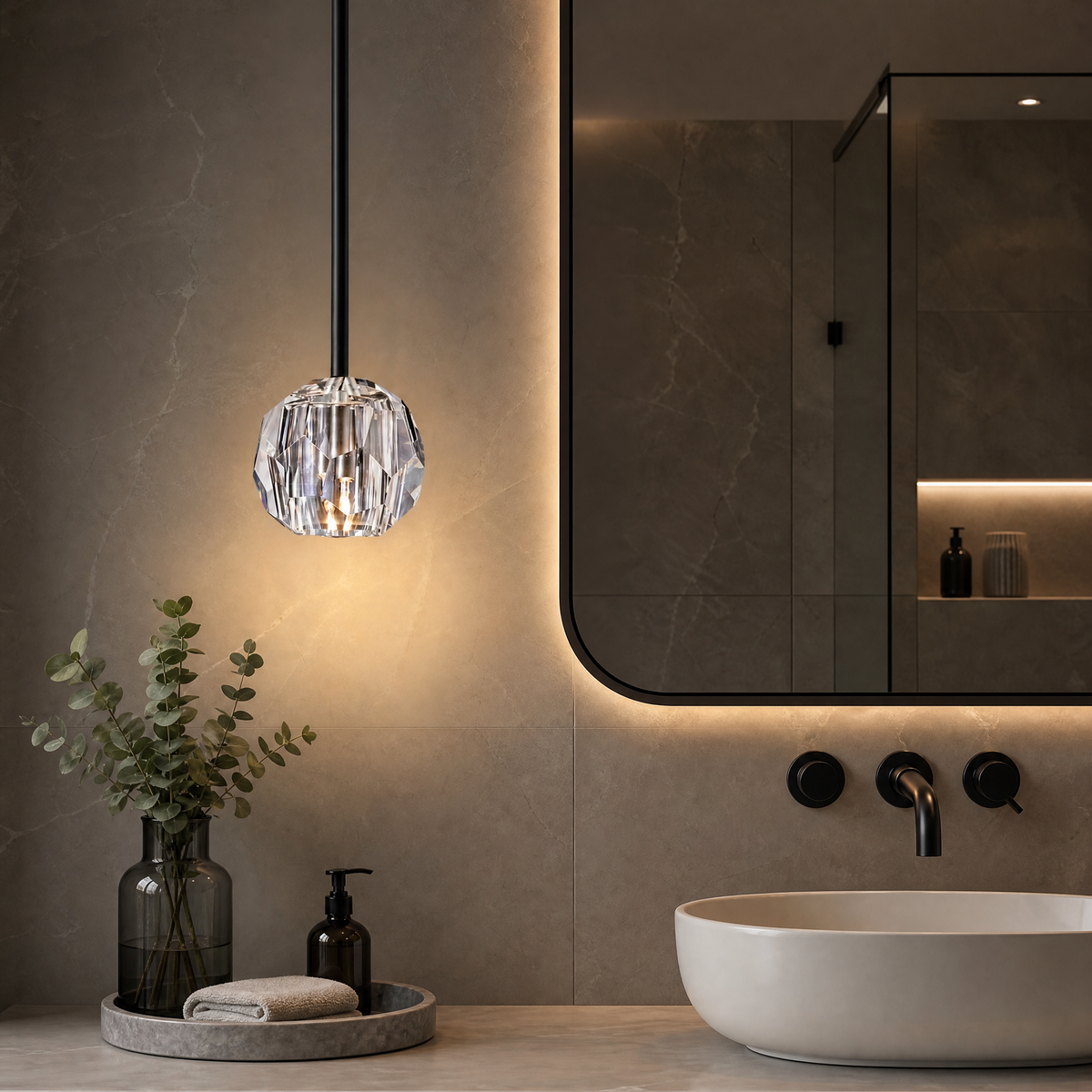 Round Golden Crystal Island Chandelier-500