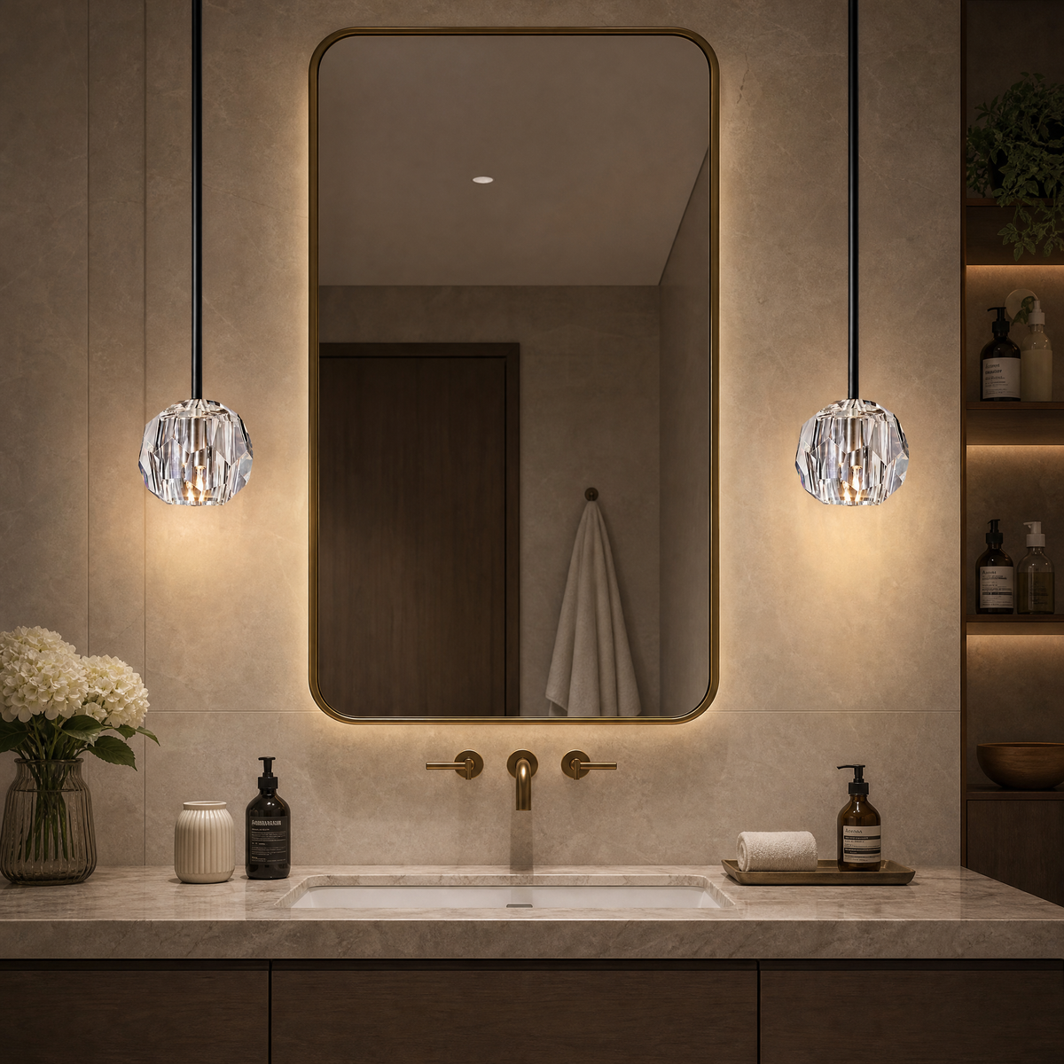 Round Golden Crystal Island Chandelier-500