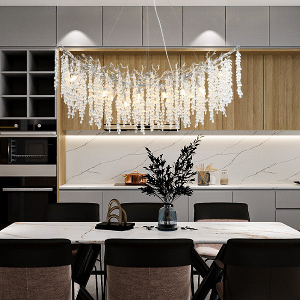 Round Golden Crystal Island Pendant Light-800