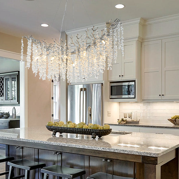 Round Golden Crystal Island Pendant Light-800