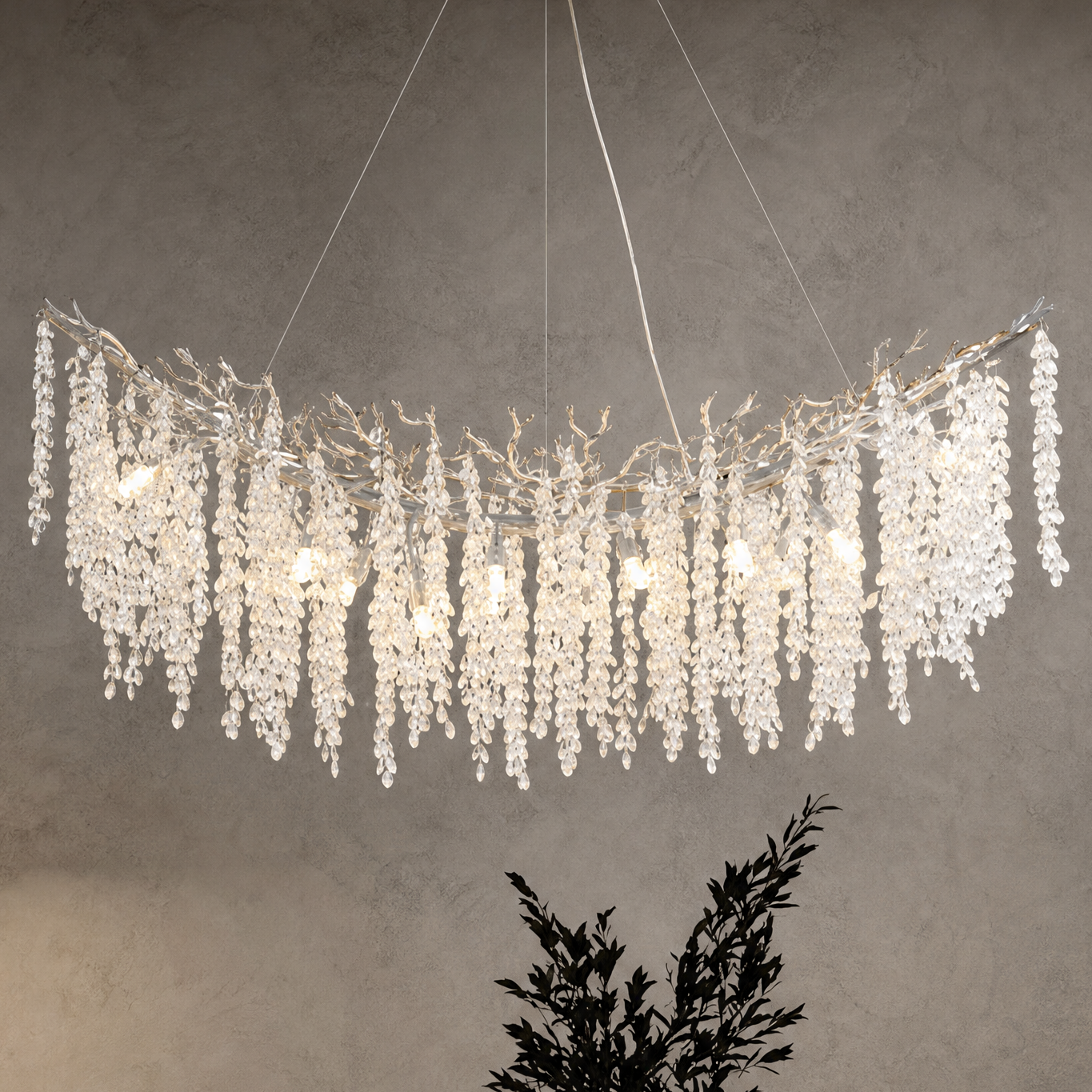 Round Golden Crystal Island Pendant Light-800