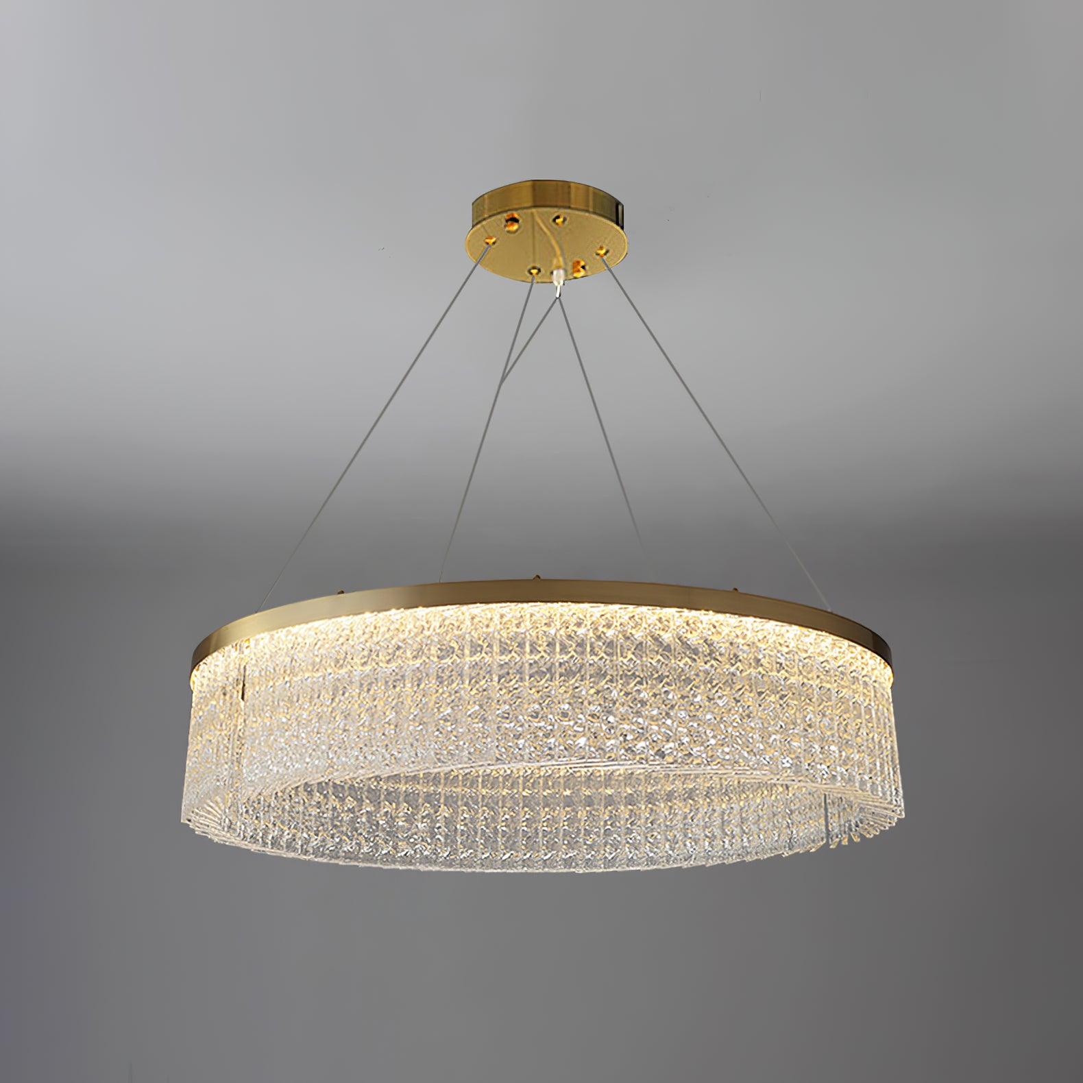 Vakkerlight Round Halo Crystal Chandelier with Copper Finish