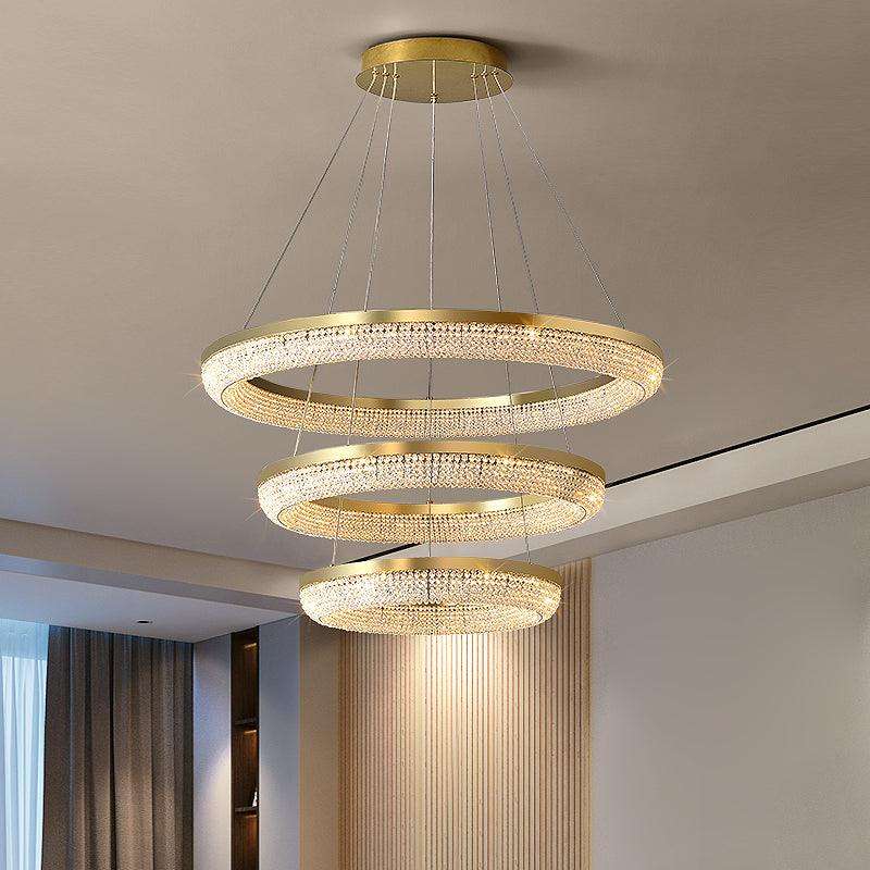 Round Ring Crystal Chandeliers - YIOSI