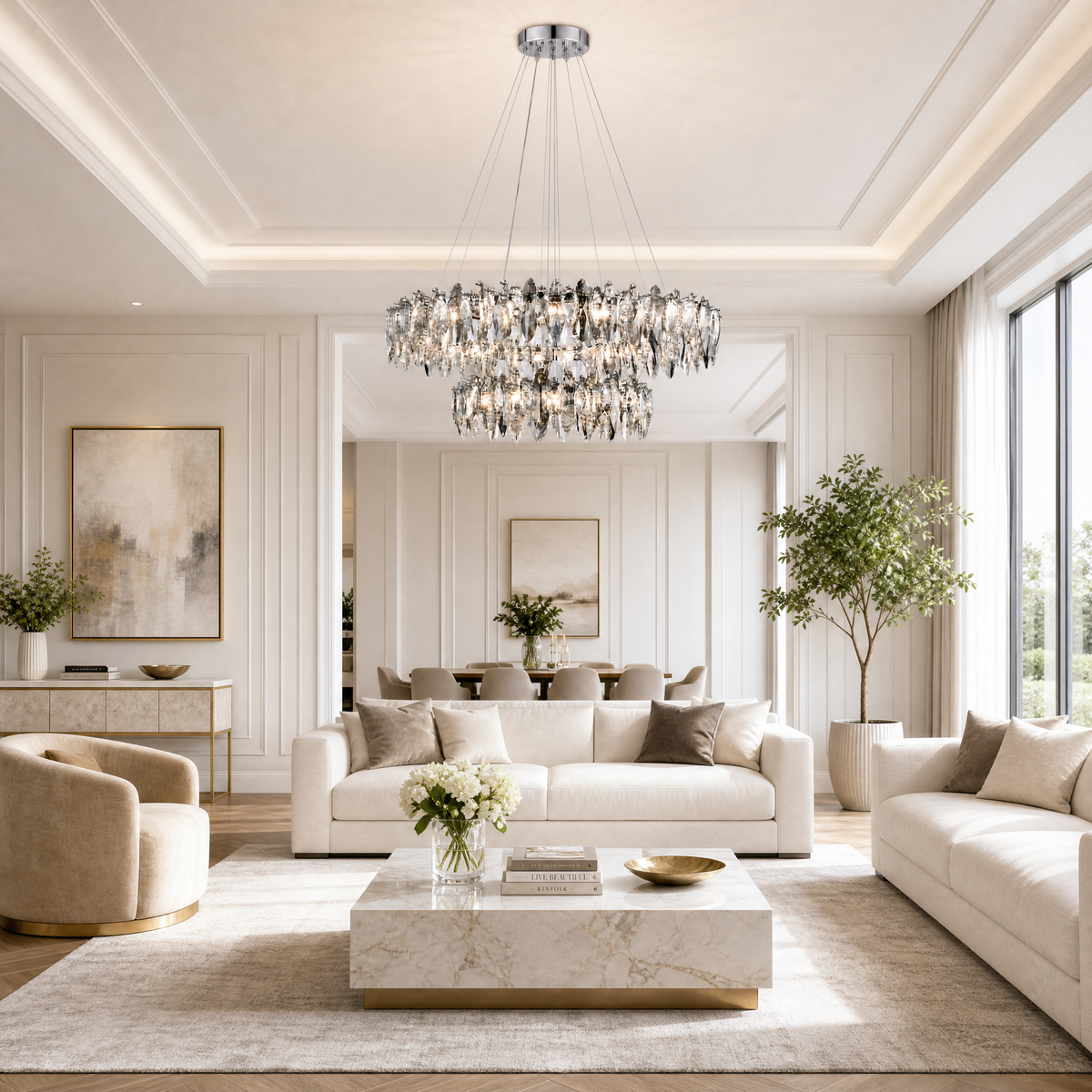 Rugiada Crystal Duo Chandelier