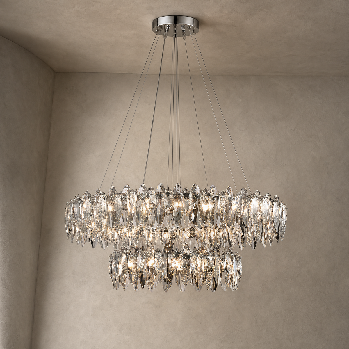 Rugiada Crystal Duo Chandelier