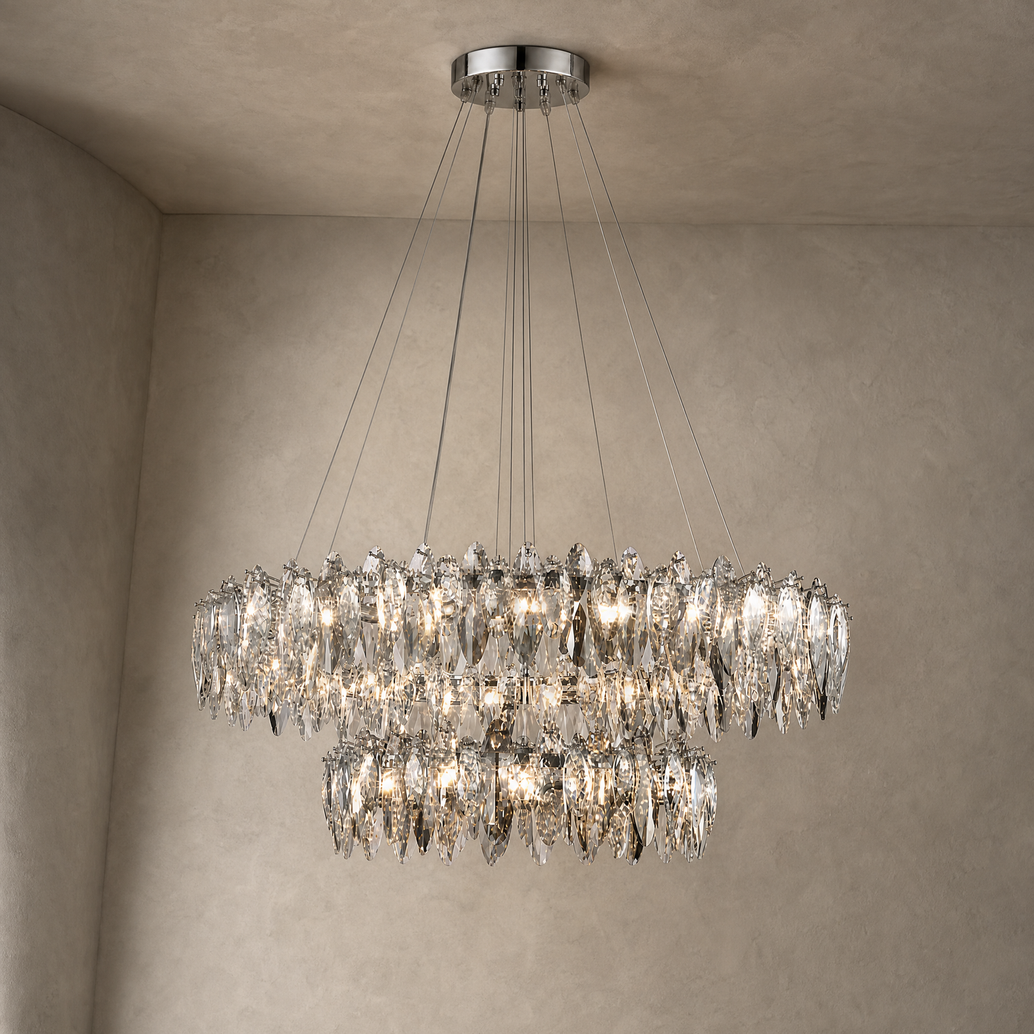 Rugiada Crystal Duo Chandelier