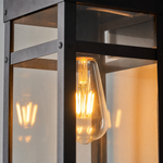 Sand Black Iron and Clear Glass Outdoor Wall Lantern