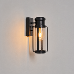 Sand Black Steel and Glass Outdoor Wall Lantern