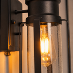 Sand Black Steel and Glass Outdoor Wall Lantern