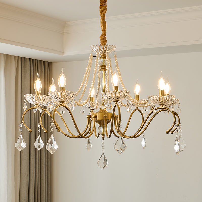 Sapphire Crystal Chandelier – Gold & Clear Luxury Lighting