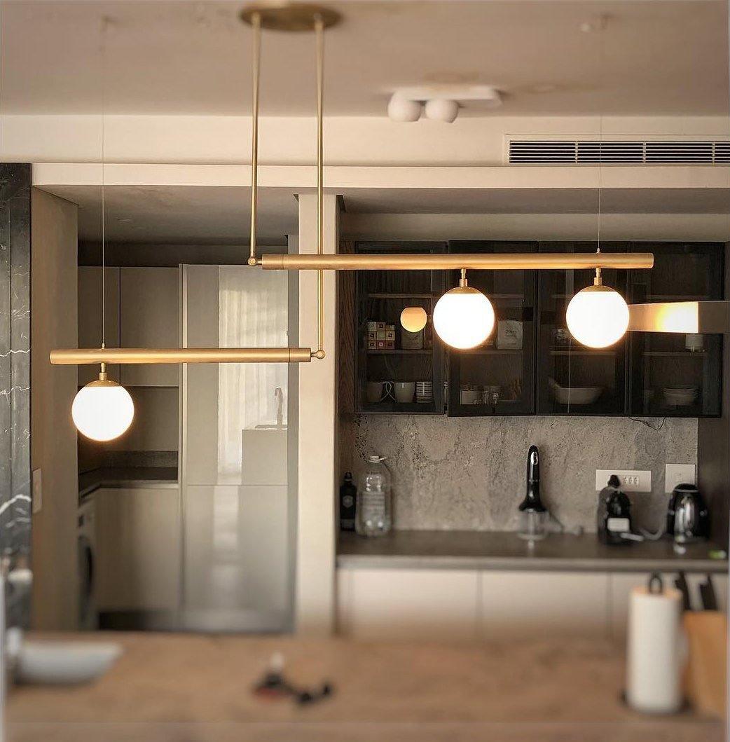 Vakkerlight Satellite Geometric Modern Ceiling Pendant Light – Gold/Black/Brass