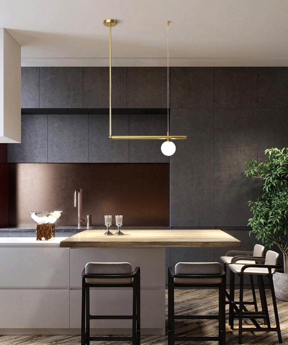 Vakkerlight Satellite Geometric Modern Ceiling Pendant Light – Gold/Black/Brass