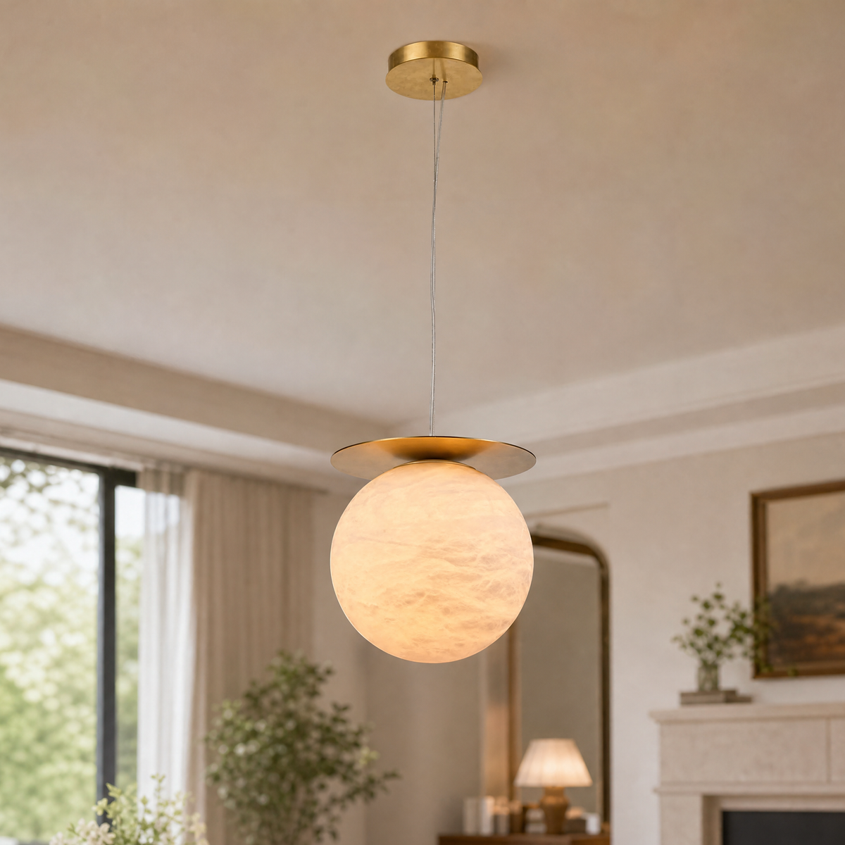 Saturn Pendant Classic Alabaster
