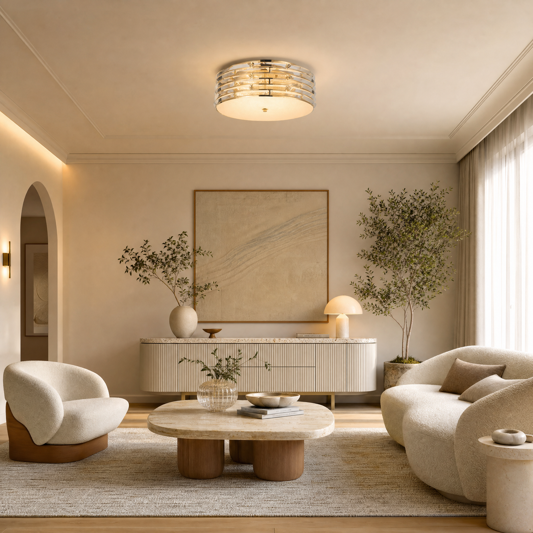 Saturno Disc Flush Pendant Light