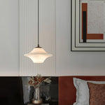 Celestial Saucer Alabaster Pendant Light Black & White