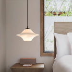 Celestial Saucer Alabaster Pendant Light Black & White