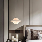Celestial Saucer Alabaster Pendant Light Black & White