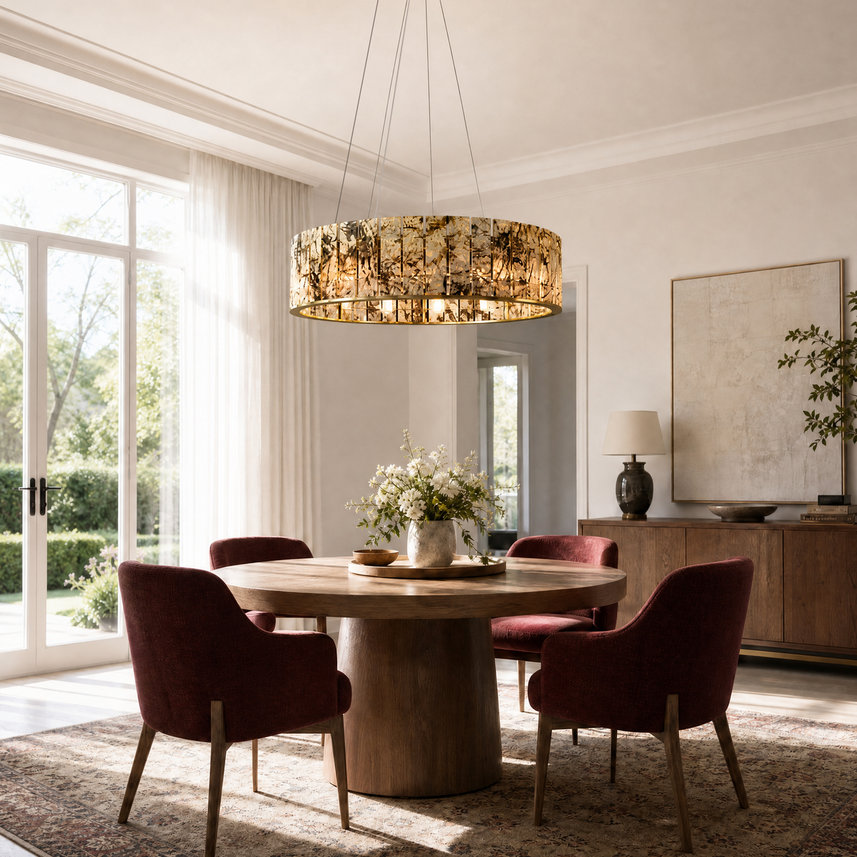 Majestone Stone Tile Ring Chandelier