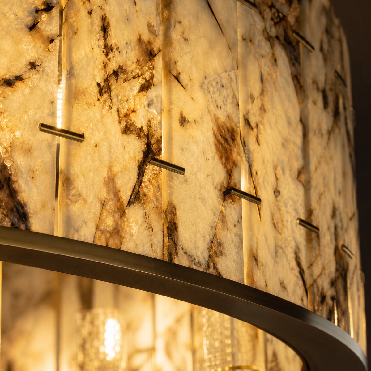 Majestone Stone Tile Ring Chandelier