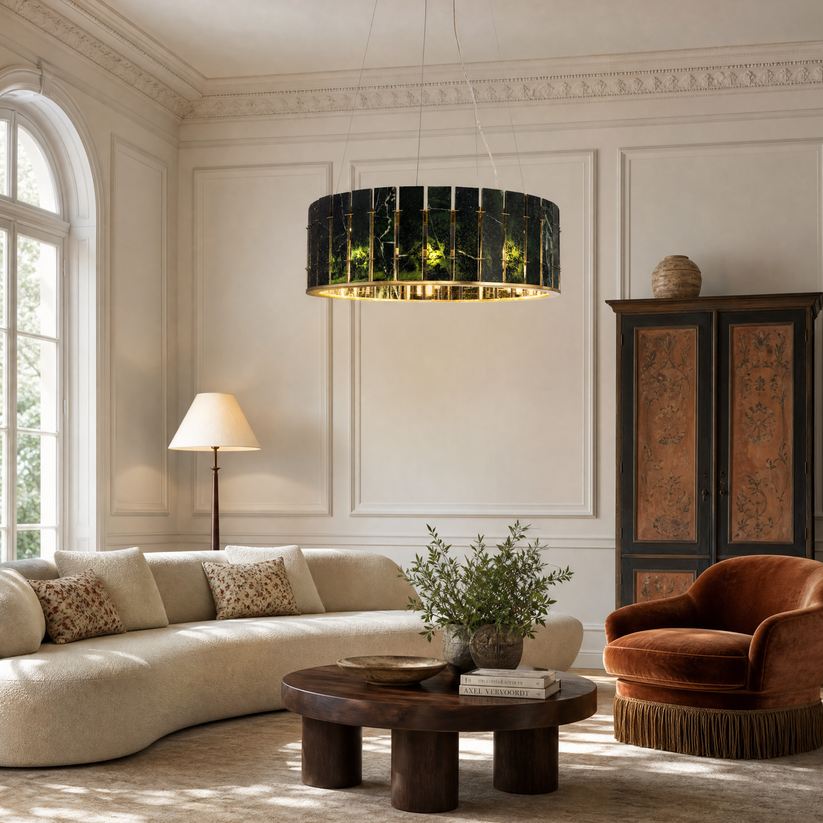 Majestone Stone Tile Ring Chandelier