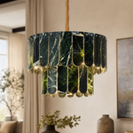 Majestone Tiered Scalloped Stone Chandelier