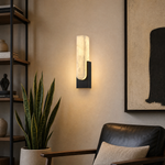 Sculpted Form U-Curve Alabaster Wall Sconce