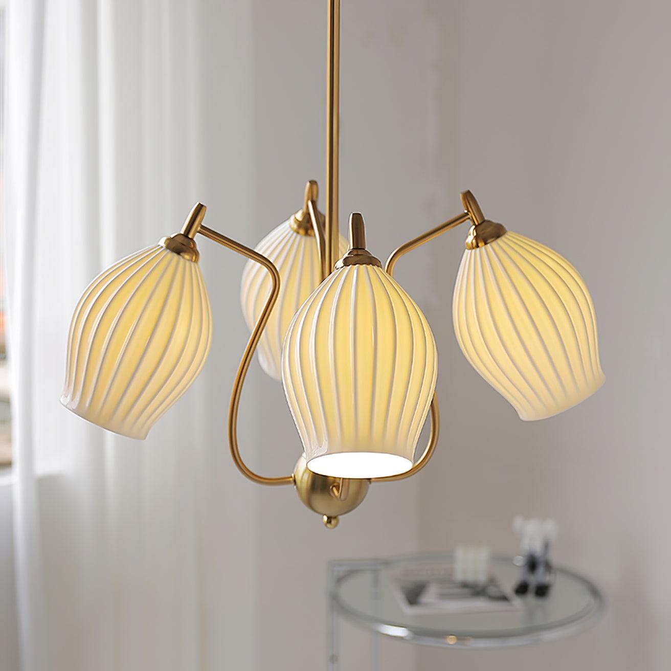 Ceramic Ribbed Chandelier - YIOSI