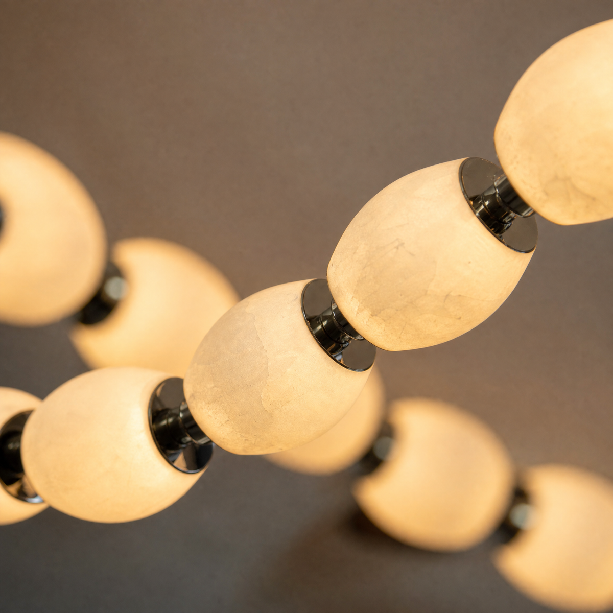 Seduction Cascade Drape Chandelier, Spanish Alabaster Beads