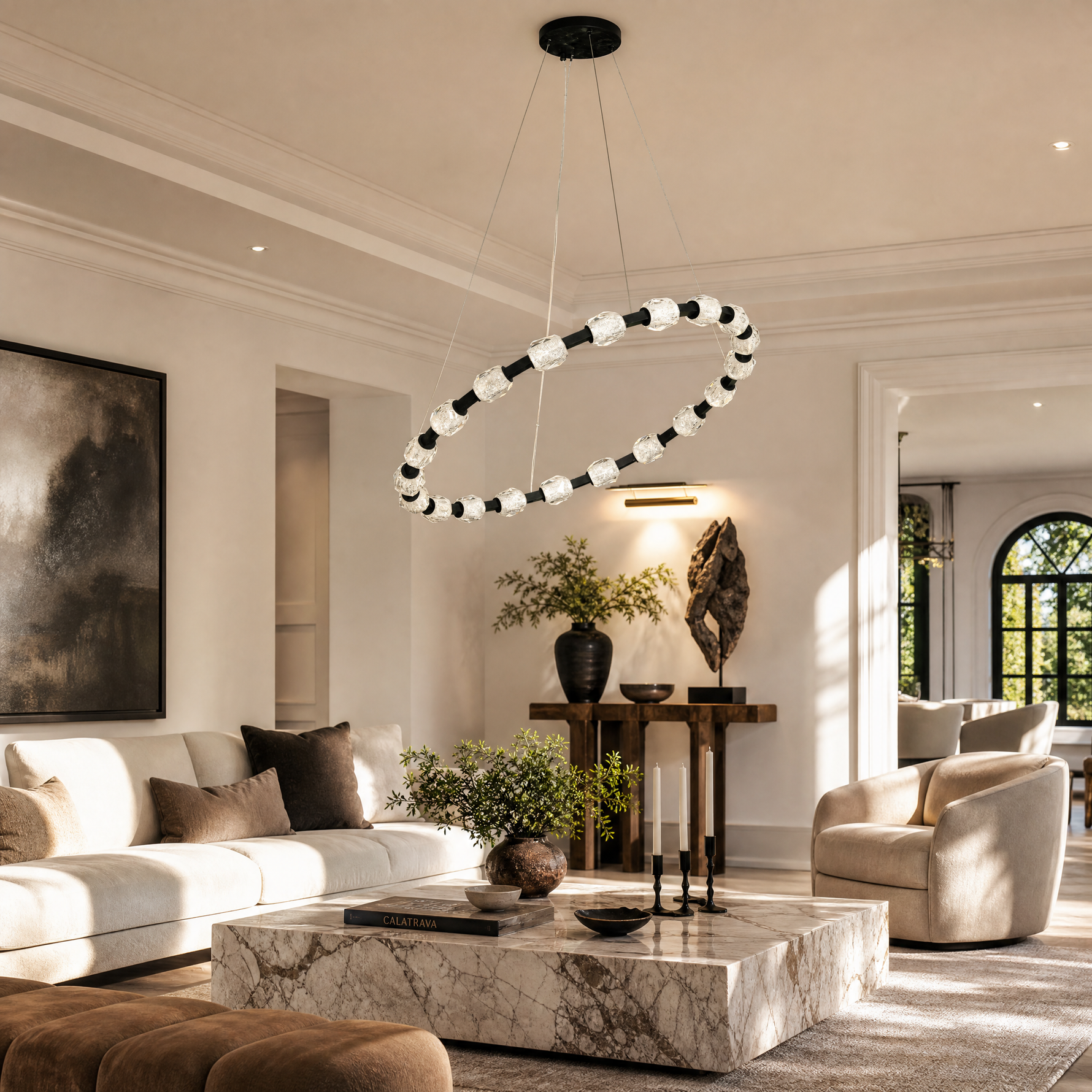 Seduction Round Ring Crystal Chandelier