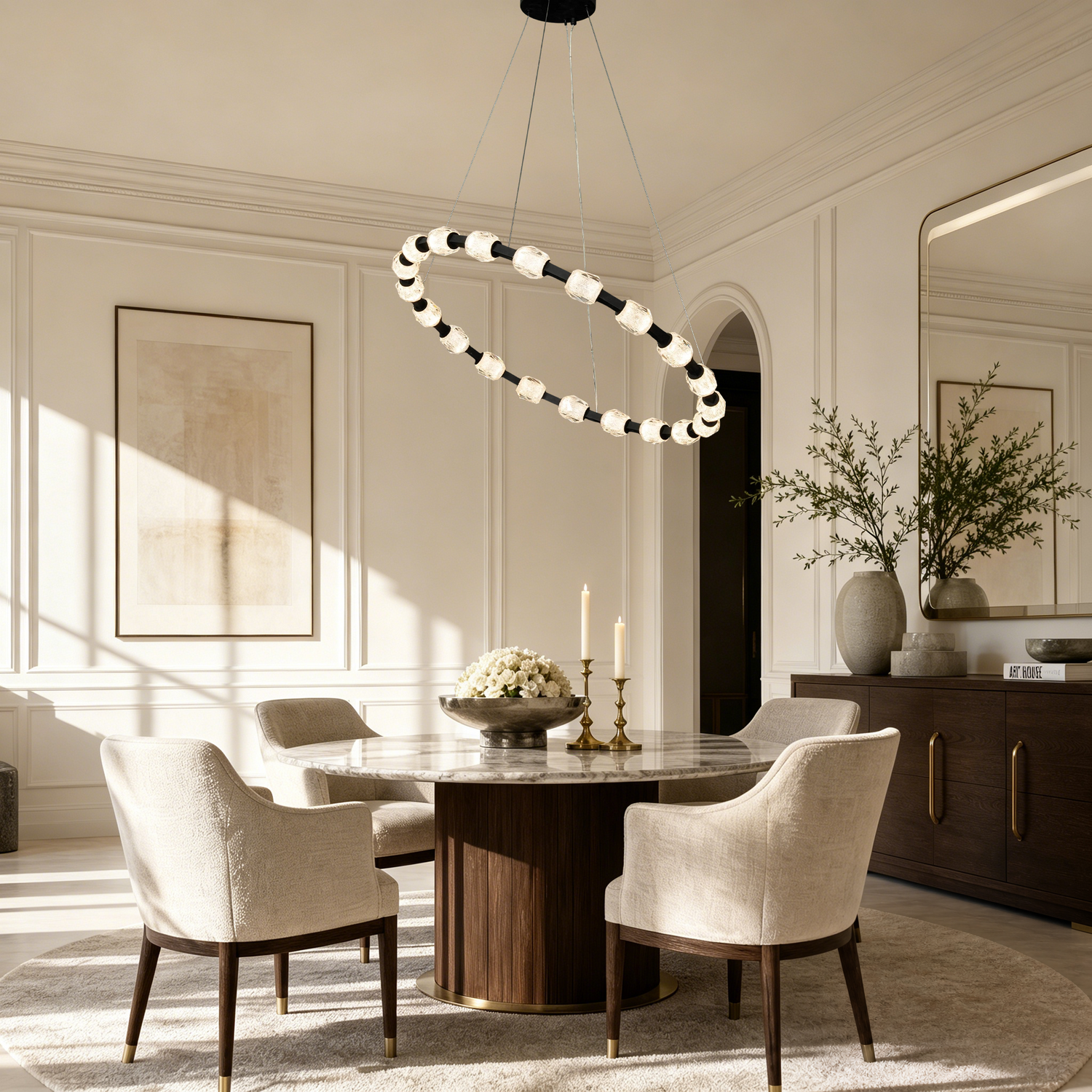 Seduction Round Ring Crystal Chandelier