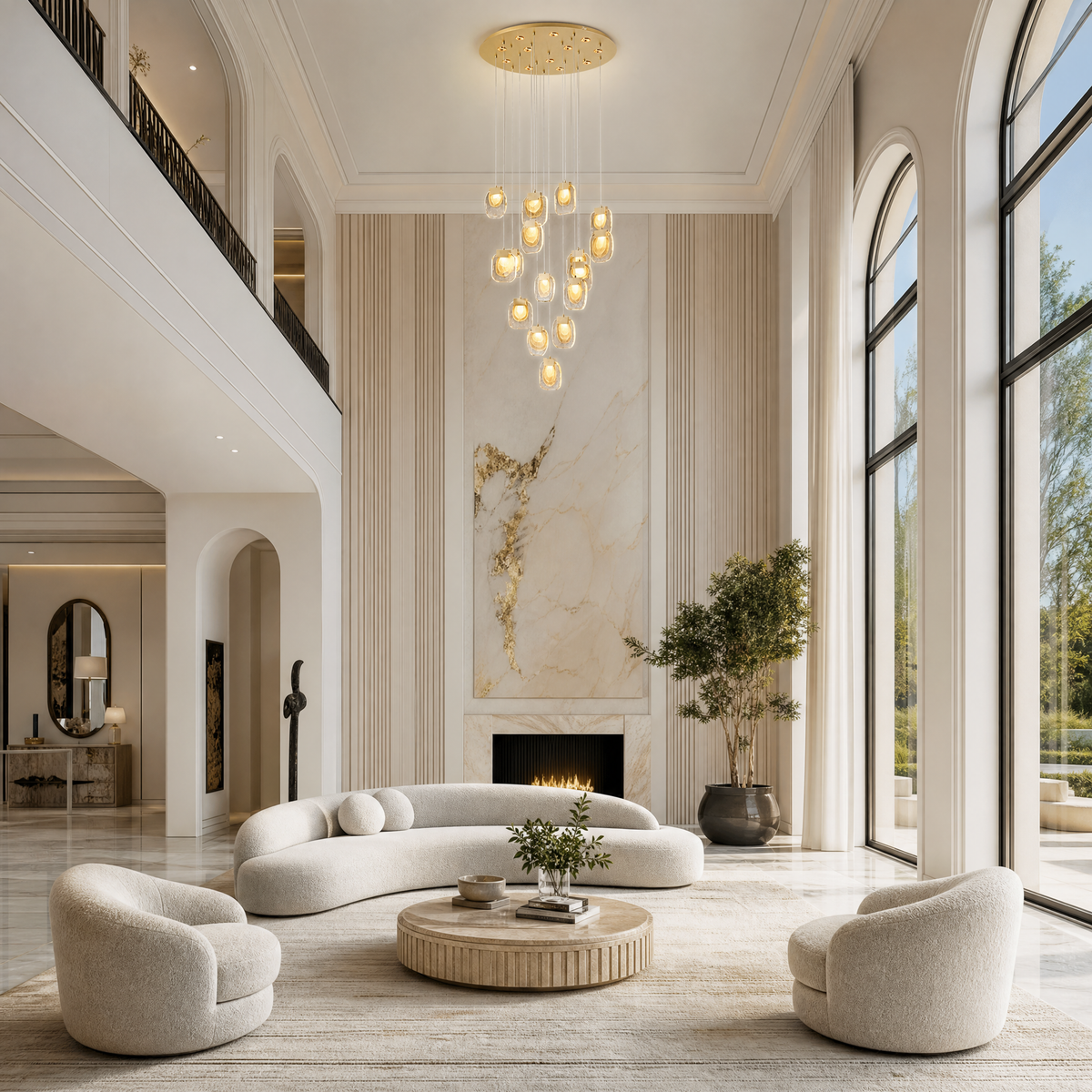 Serenata Hand-Blown Glass Cascading  Chandelier