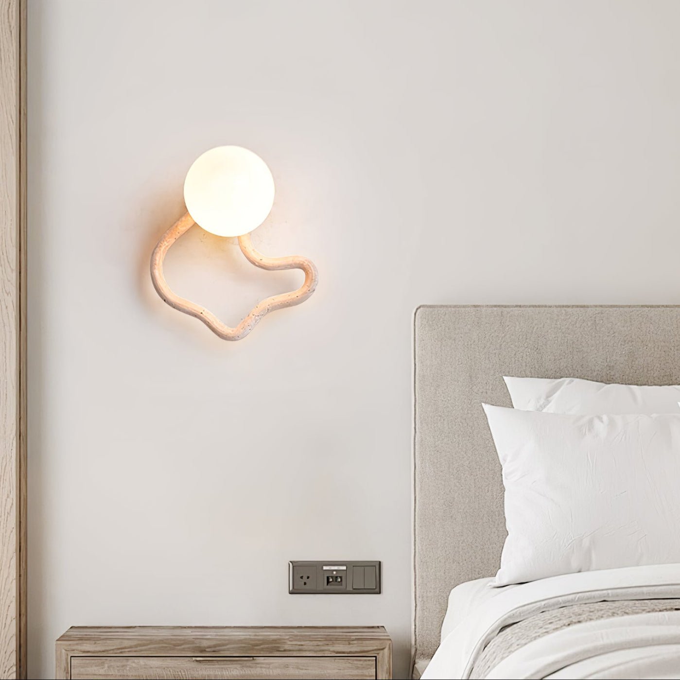 Serpentine Travertine Wall Sconce - YIOSI