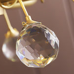 Shell Crystal Chandelier – Brass & Amber Finish, Multiple Heads