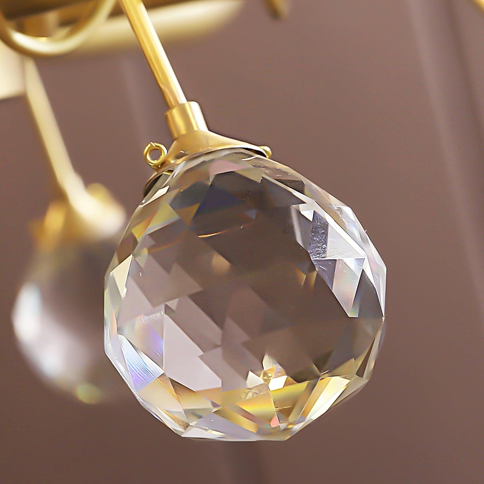 Shell Crystal Chandelier – Brass & Amber Finish, Multiple Heads