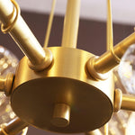 Shell Crystal Chandelier – Brass & Amber Finish, Multiple Heads