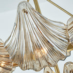 Shell Crystal Chandelier – Brass & Amber Finish, Multiple Heads