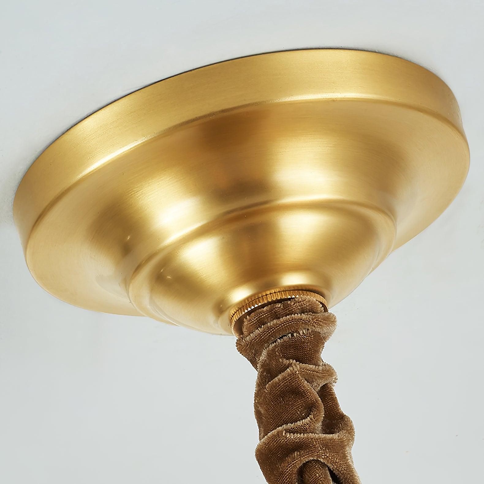 Shell Crystal Chandelier – Brass & Amber Finish, Multiple Heads
