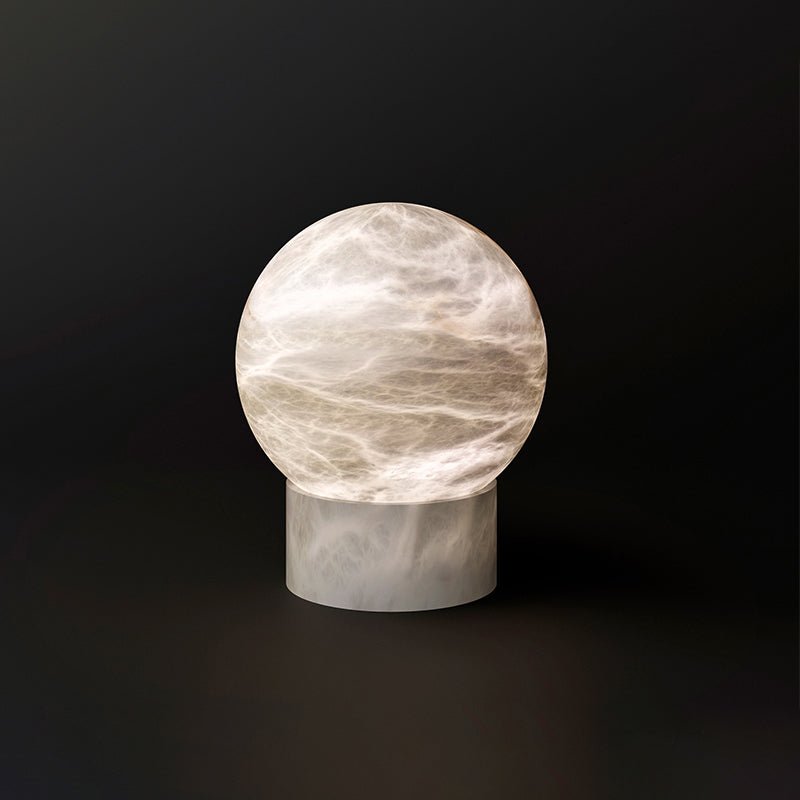 Shumu Modern Alabaster Table Lamp For Living Room, Bedroom