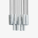 Silo Pendant Light White Alabaster Cylinder Ceiling Lamp