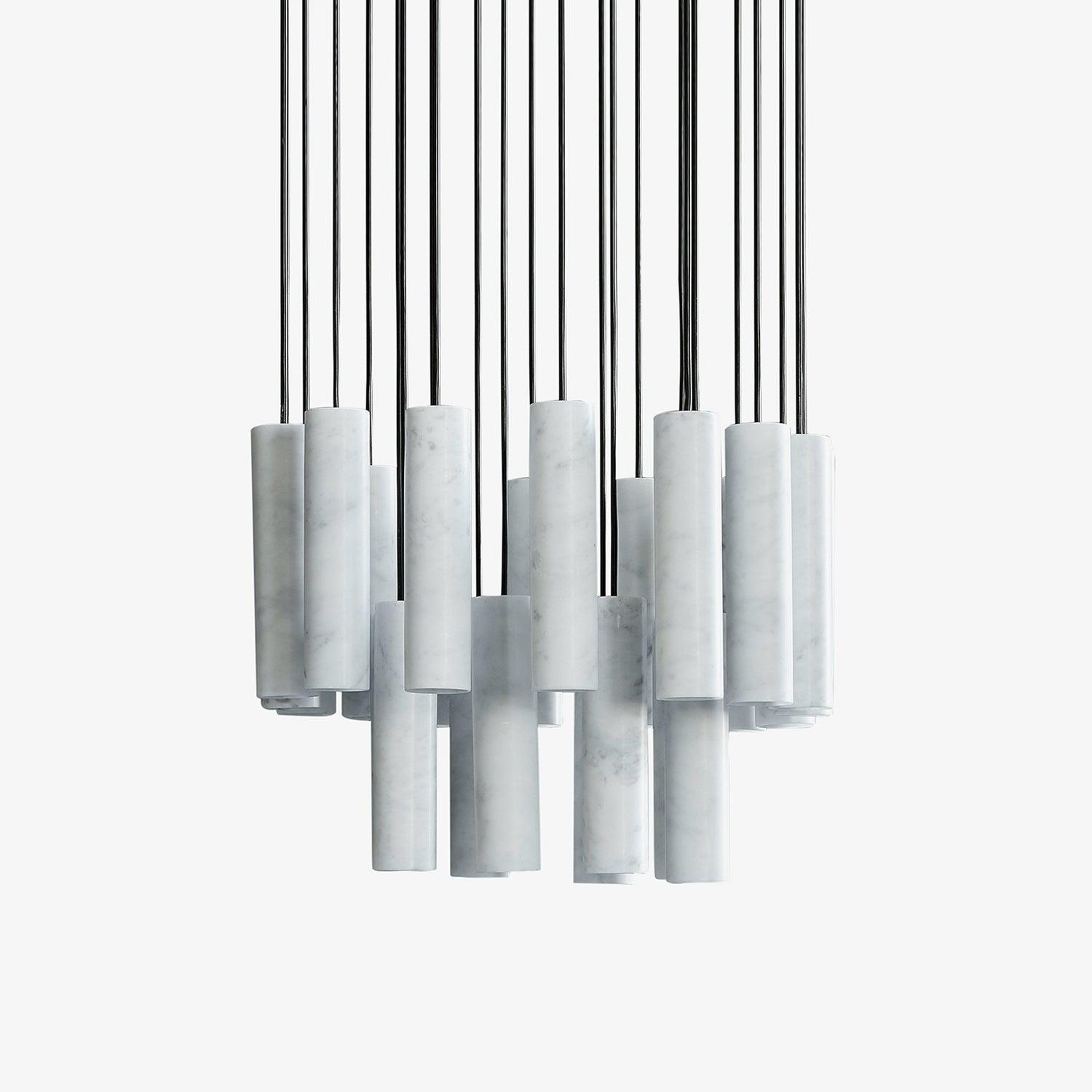 Silo Pendant Light White Alabaster Cylinder Ceiling Lamp