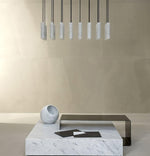 Silo Pendant Light White Alabaster Cylinder Ceiling Lamp
