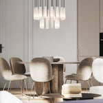 Silo Pendant Light White Alabaster Cylinder Ceiling Lamp