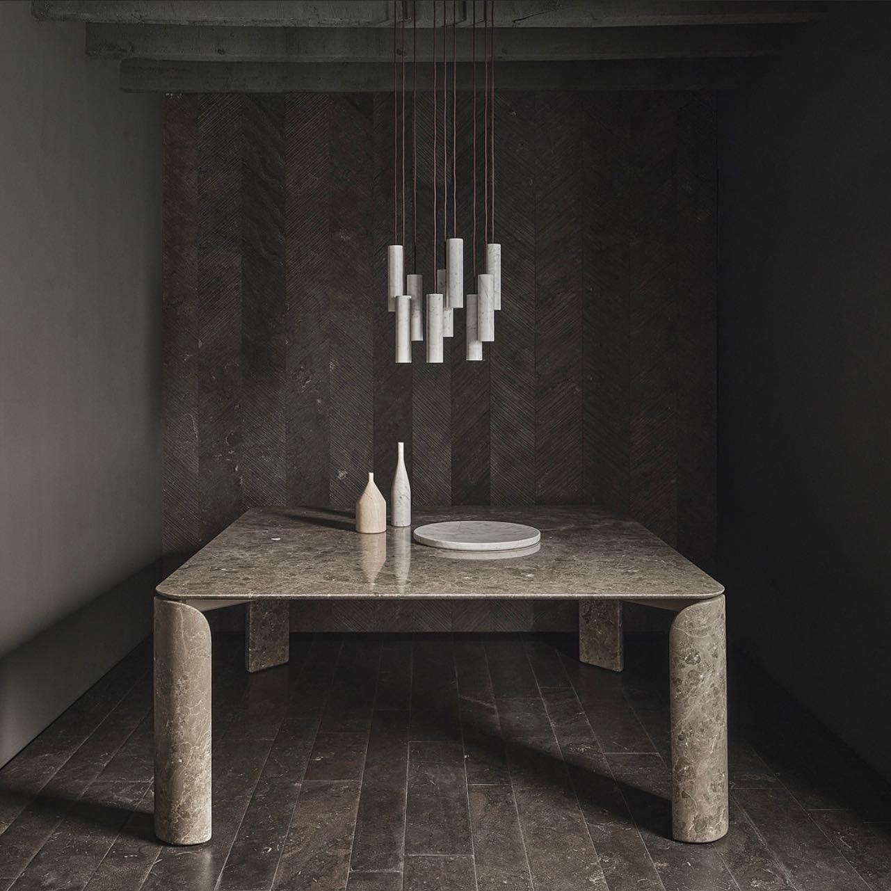Silo Pendant Light White Alabaster Cylinder Ceiling Lamp