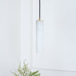 Silo Pendant Light White Alabaster Cylinder Ceiling Lamp
