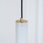 Silo Pendant Light White Alabaster Cylinder Ceiling Lamp