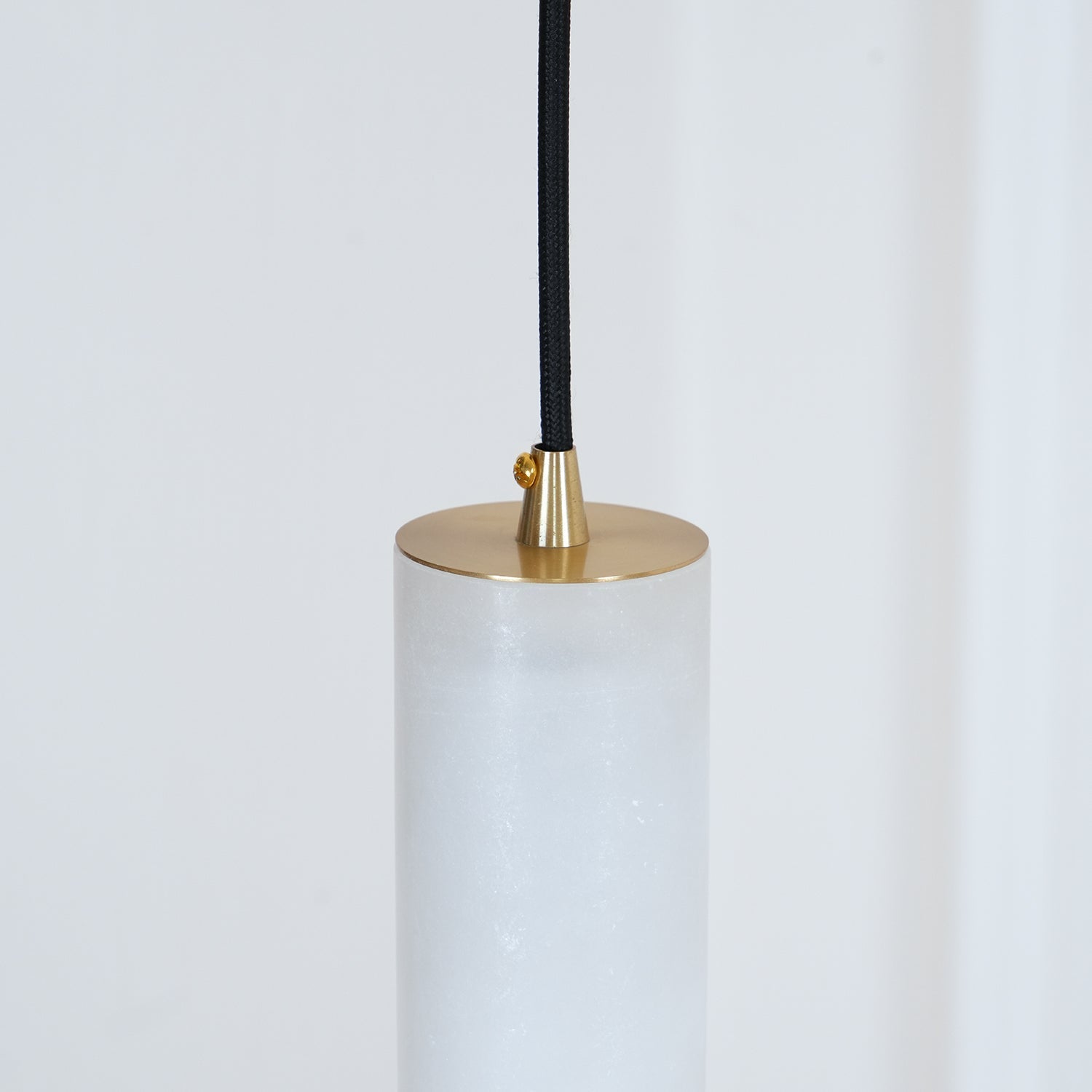 Silo Pendant Light White Alabaster Cylinder Ceiling Lamp